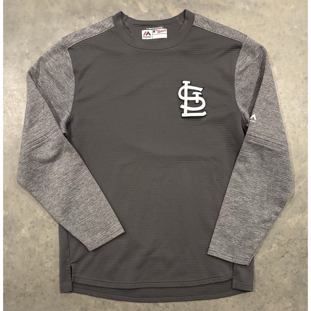 St Louis Cardinals Majestic Thermabase Long Sleeve Sweatshirt Mens Medium Gray